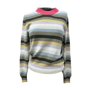 Barrie Chanel Cashmere Pullover Sweater in Cancan Striped L